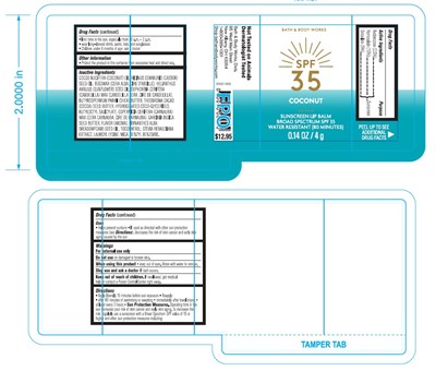 Natural drug facts box - bbw spf 35 Natural lip balm drug facts box
